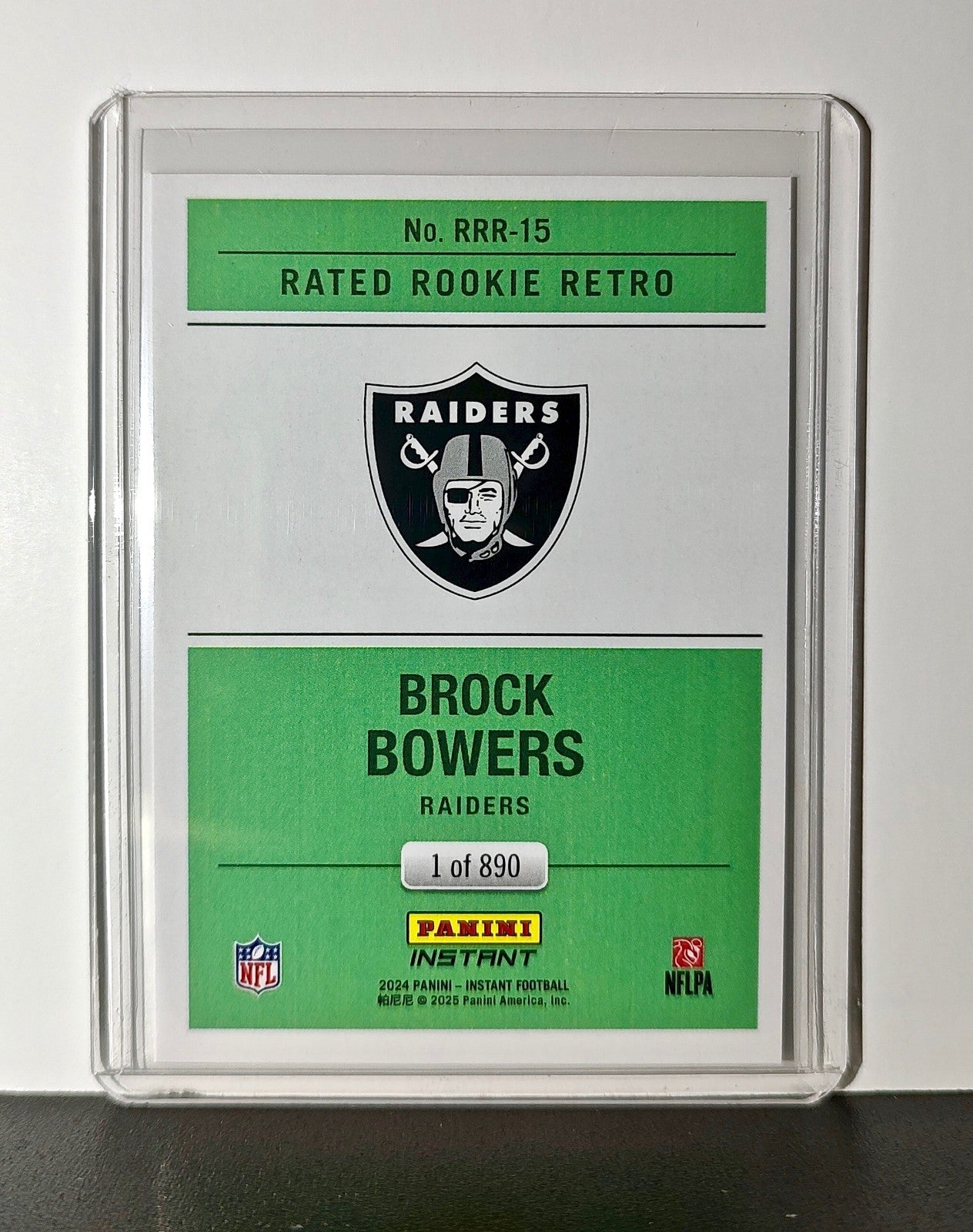 Brock Bowers Rookie 2024 Panini Rated Rookie Retro NFL #15 LV Raiders 1 of 890