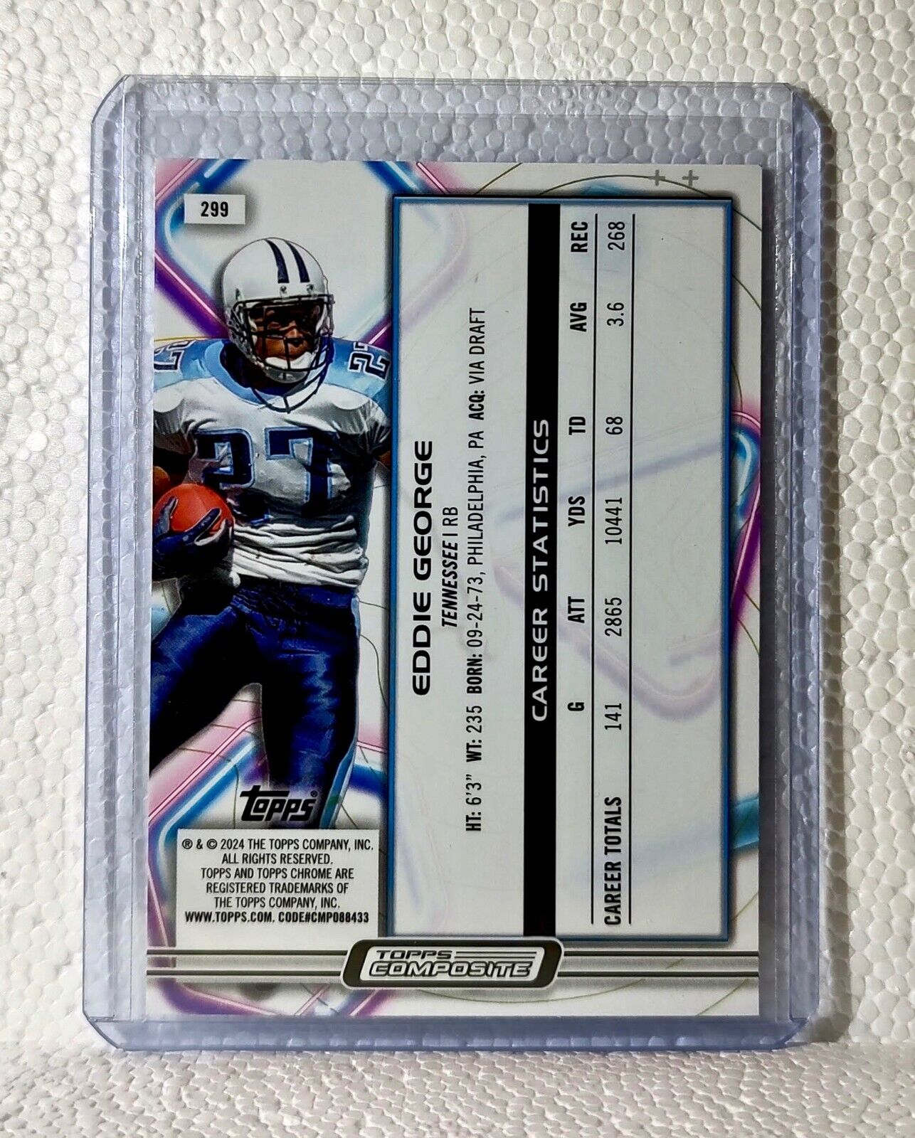 Eddie George 2023 Topps Chrome NFL #299 Composite Football Card Tennessee Titans