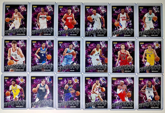 2024-25 Panini Instant NBA Breakaway Complete 18 Card Set in toploaders 1/1355