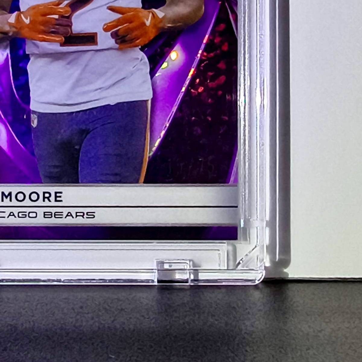 DJ Moore 2025 NFL Topps Chrome Black Purple Mini Diamond Refractor 21 Card 15/75