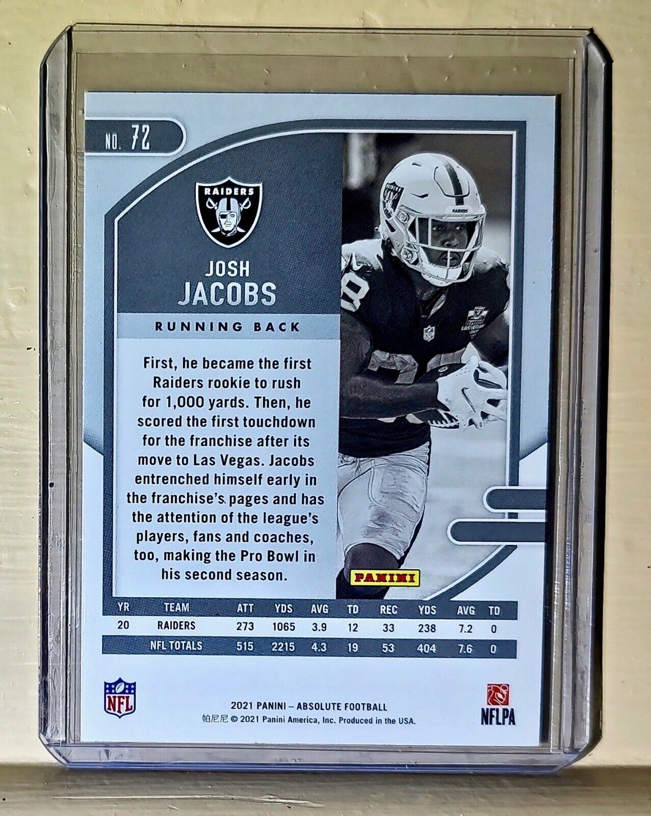 Josh Jacobs 2021 Panini NFL Absolute Football #72 Card Raiders