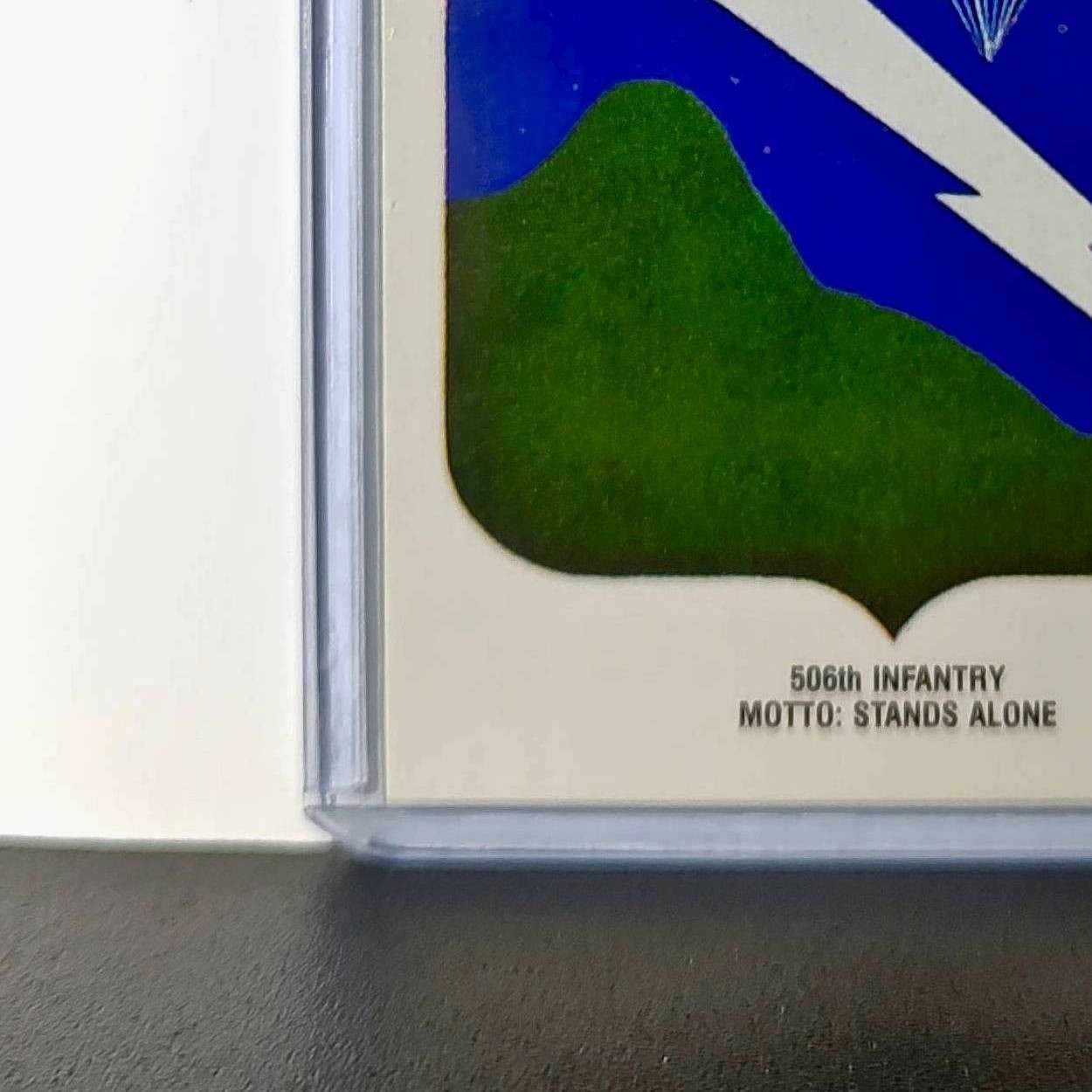 506th Infantry Motto: Stands Alone 1991 Topps Desert Storm #9 Sticker