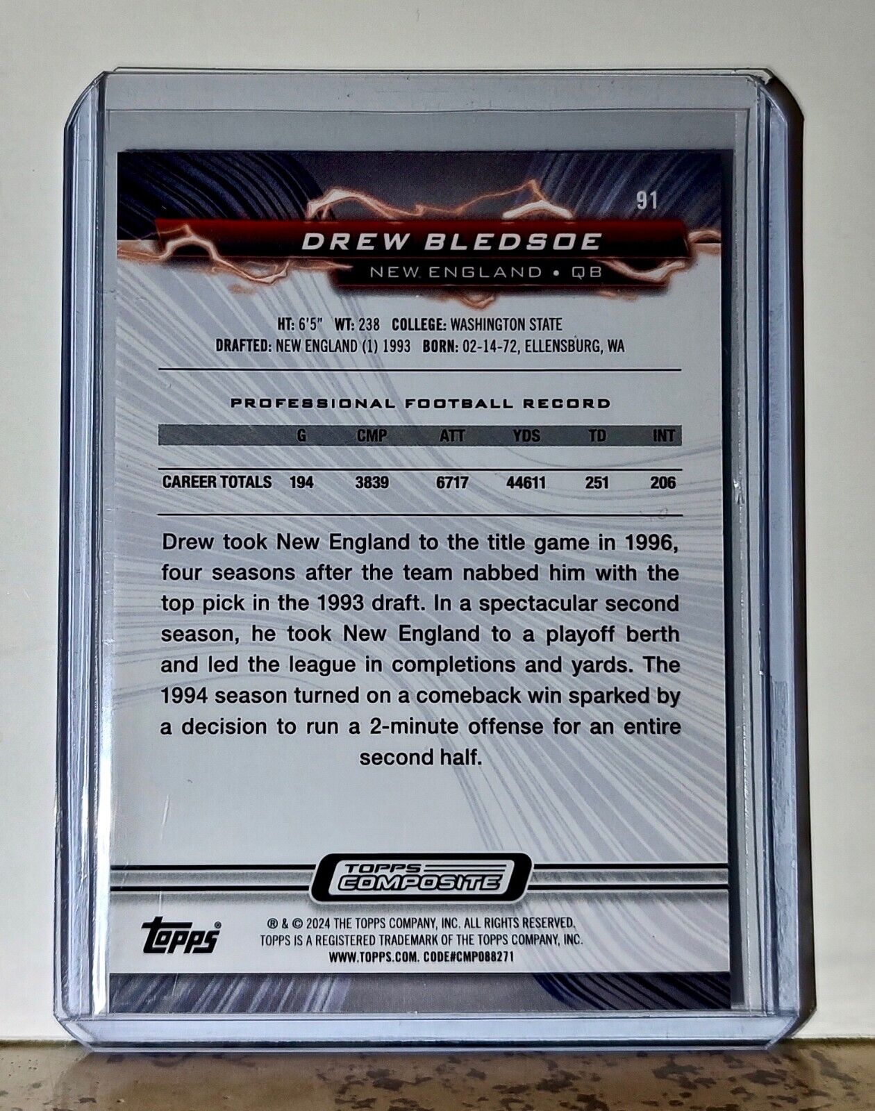 Drew Bledsoe 2023 Topps Resurgence NFL #91 Football Card New England Patriots