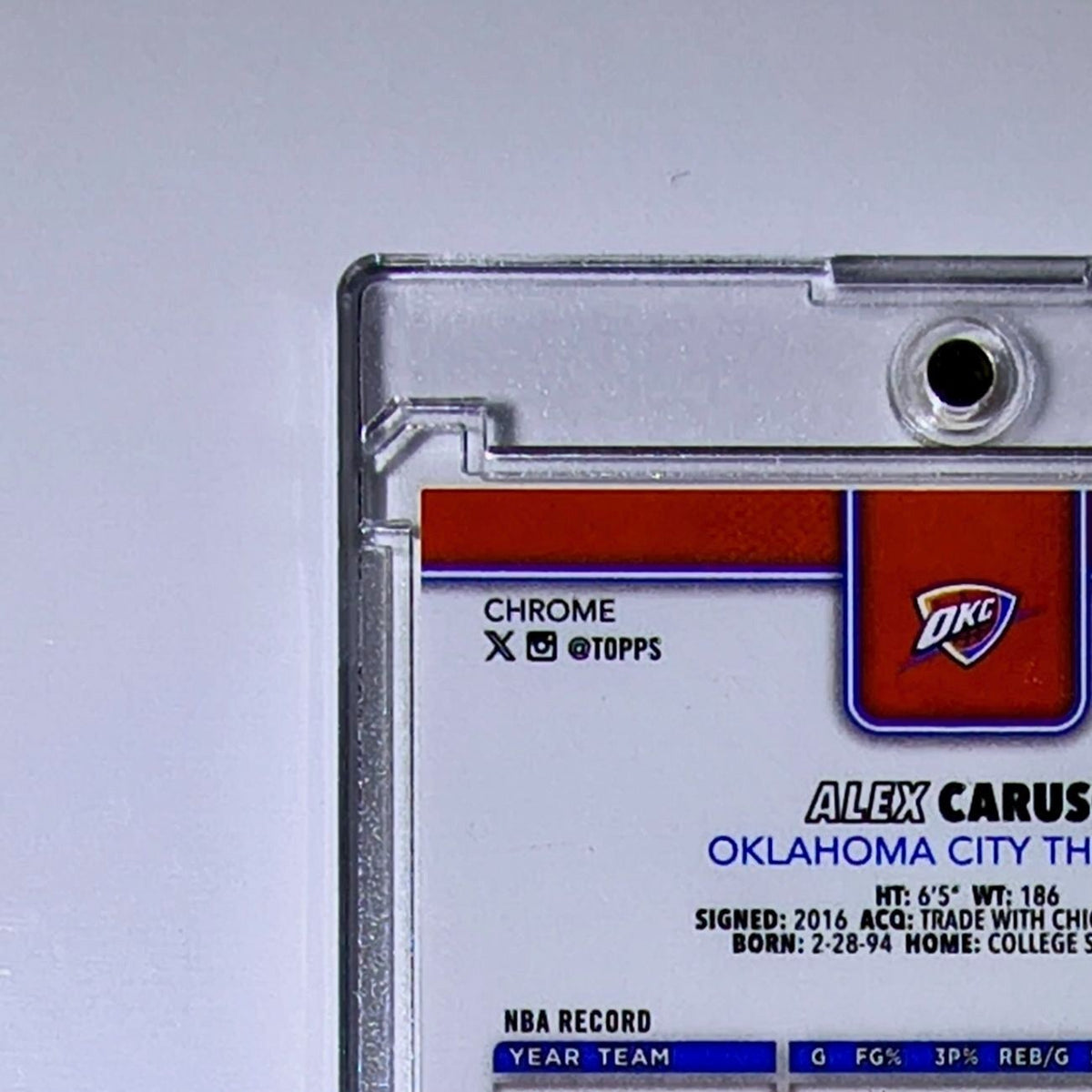Alex Caruso 2025-26 NBA Topps Chrome Update Yellow Refractor 117/275 OC Thunder