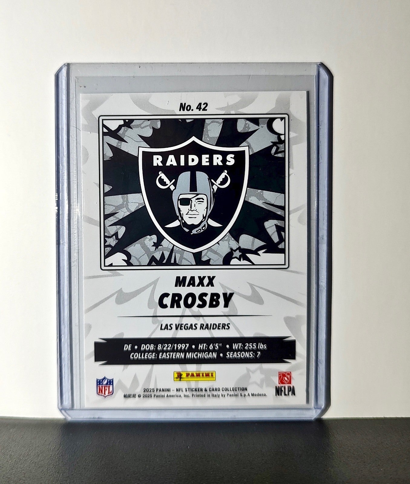 Maxx Crosby 2025 Panini NFL #42 Sticker Card Las Vegas Raiders