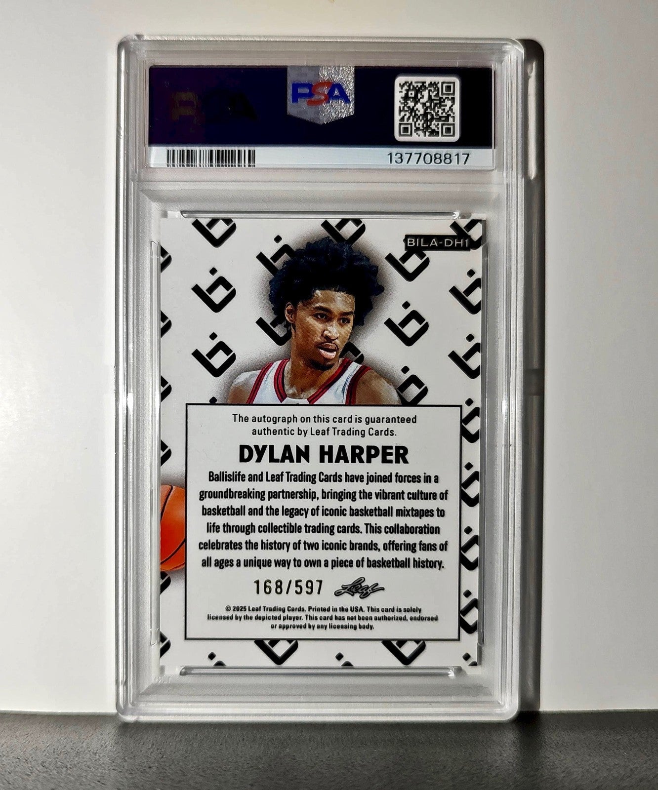 Dylan Harper 2025 Leaf Metal #BILA-DH1 Refractor PSA 8 Auto 10