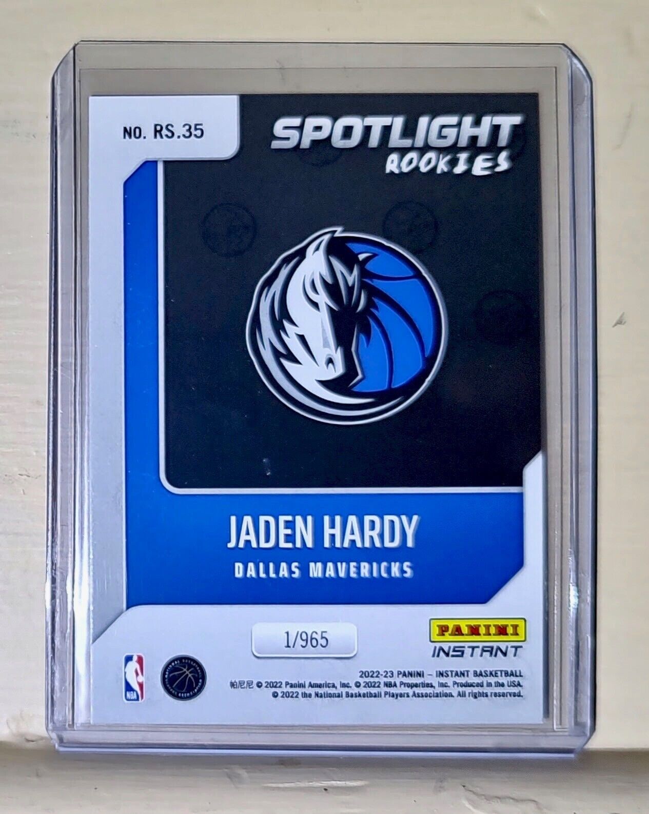 Jaden Hardy 2022-23 Panini NBA #35 Spotlight Rookies Card 1/965