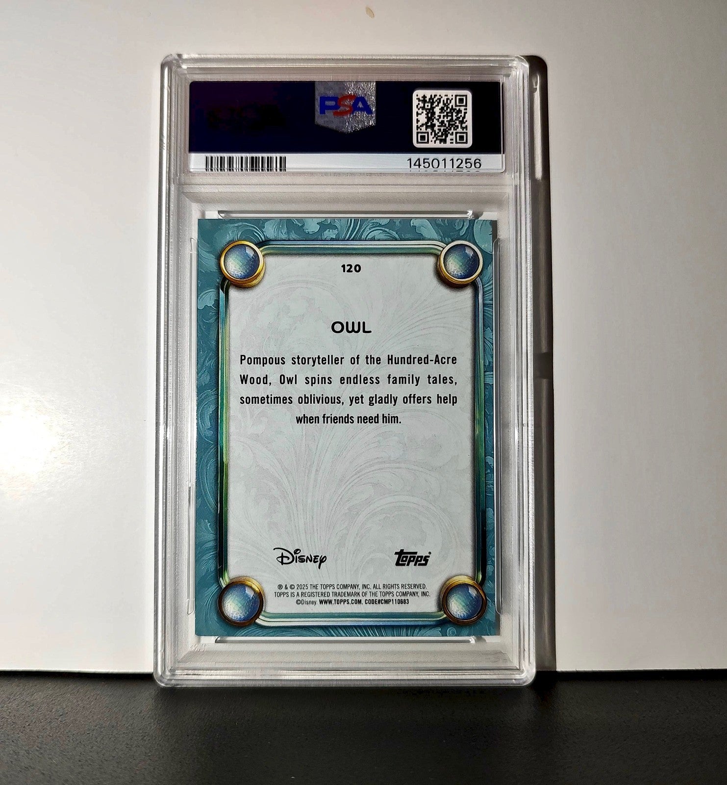 Owl 2025 Topps Disney Wonder #120 Diamond Card Sleeping Beauty PSA 8