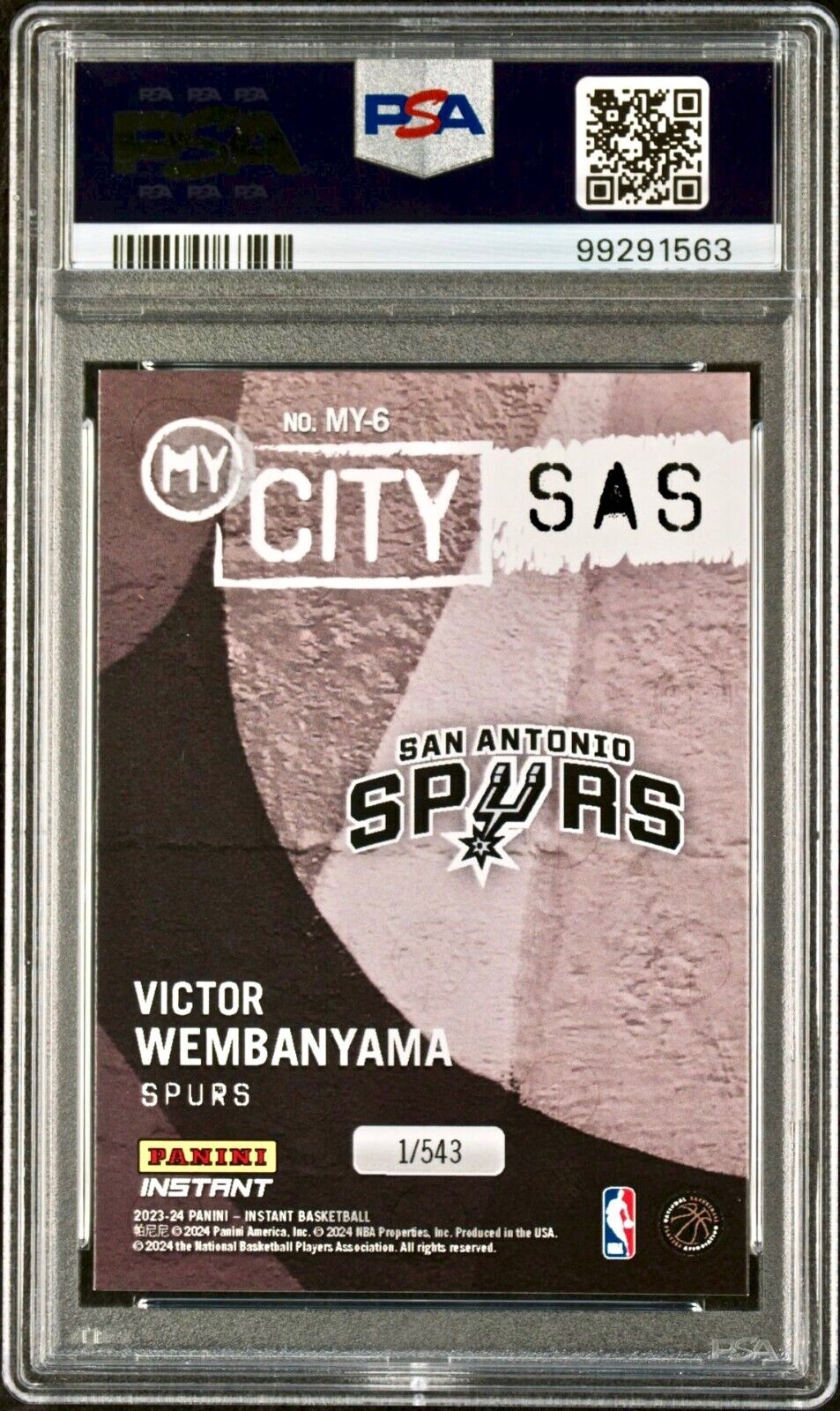 Victor Wembanyama 2023 Panini MyCity Rookie NBA #MY-6 Card PSA 10 Gem Mint