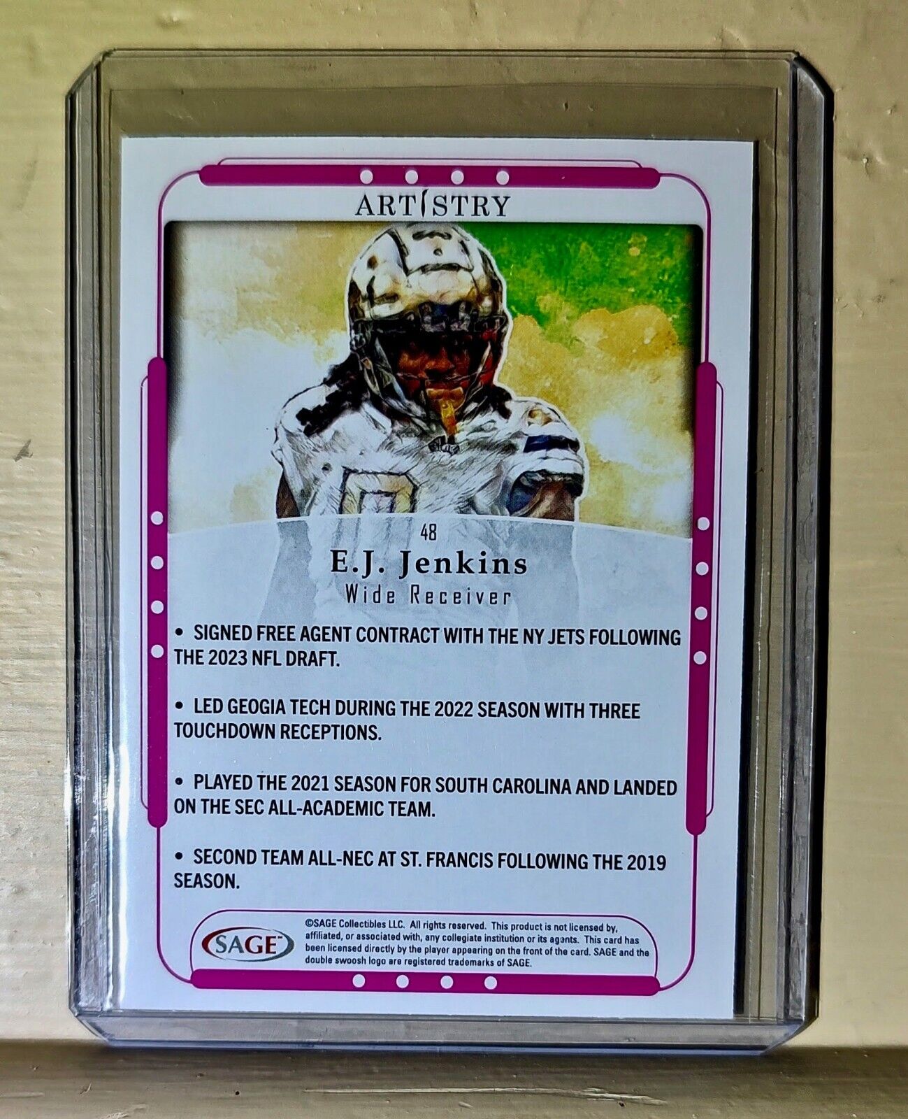 E.J. Jenkins 2023 SAGE NFL Artistry Football #48 Card