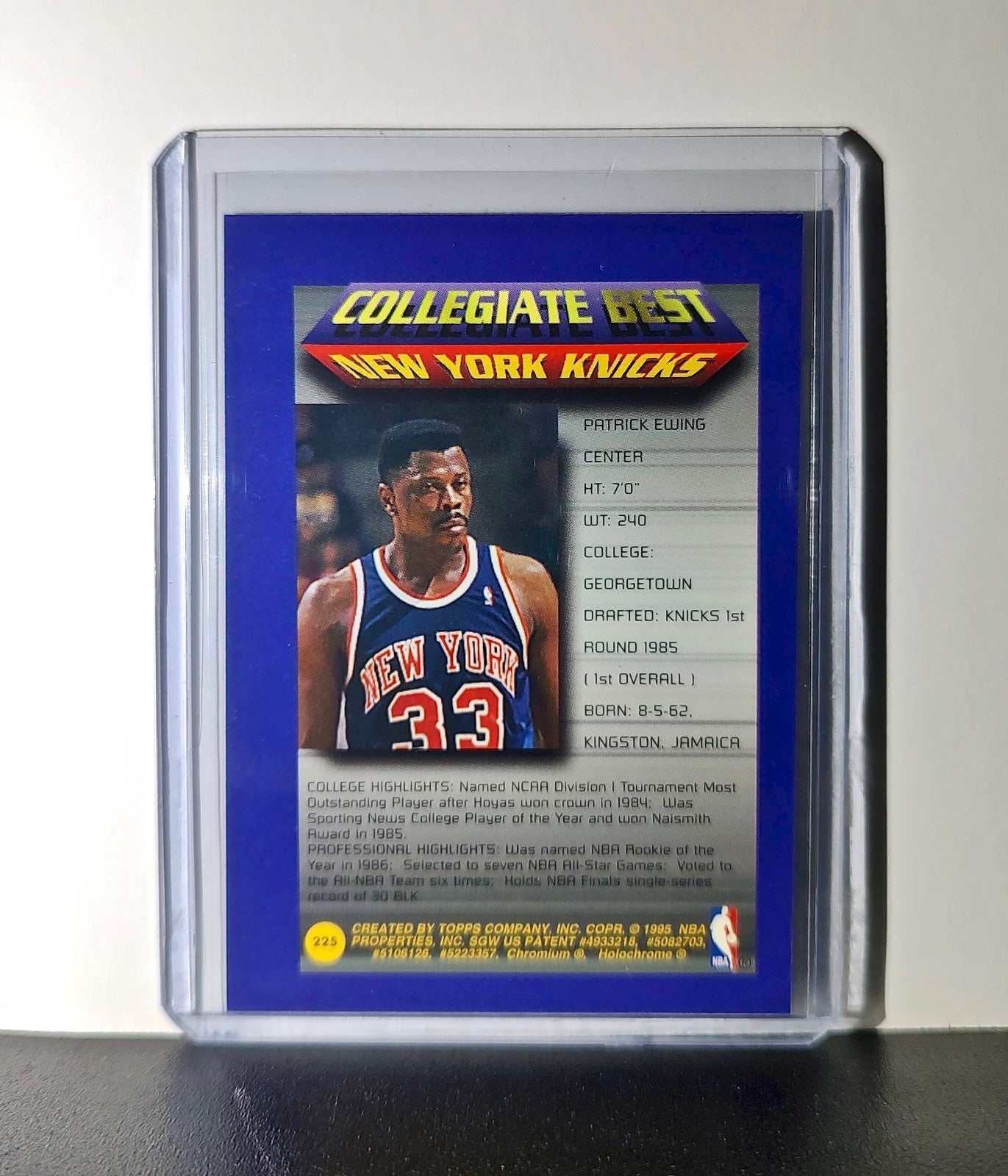 Patrick Ewing 1994-95 Topps Finest #225 Collegiate Best