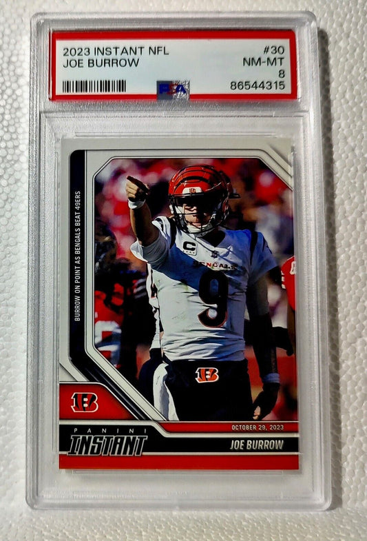 Joe Burrow 2023 Panini NFL Football #30 Card 1 of 89 Bengals PSA 8 NM-MT