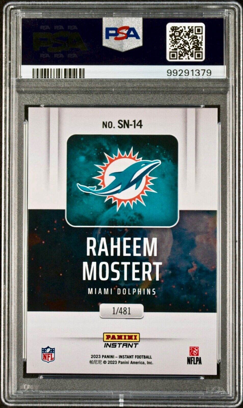 Raheem Mostert 2023 Panini Supernova NFL #SN-14 Football Card PSA 10 Gem Mint