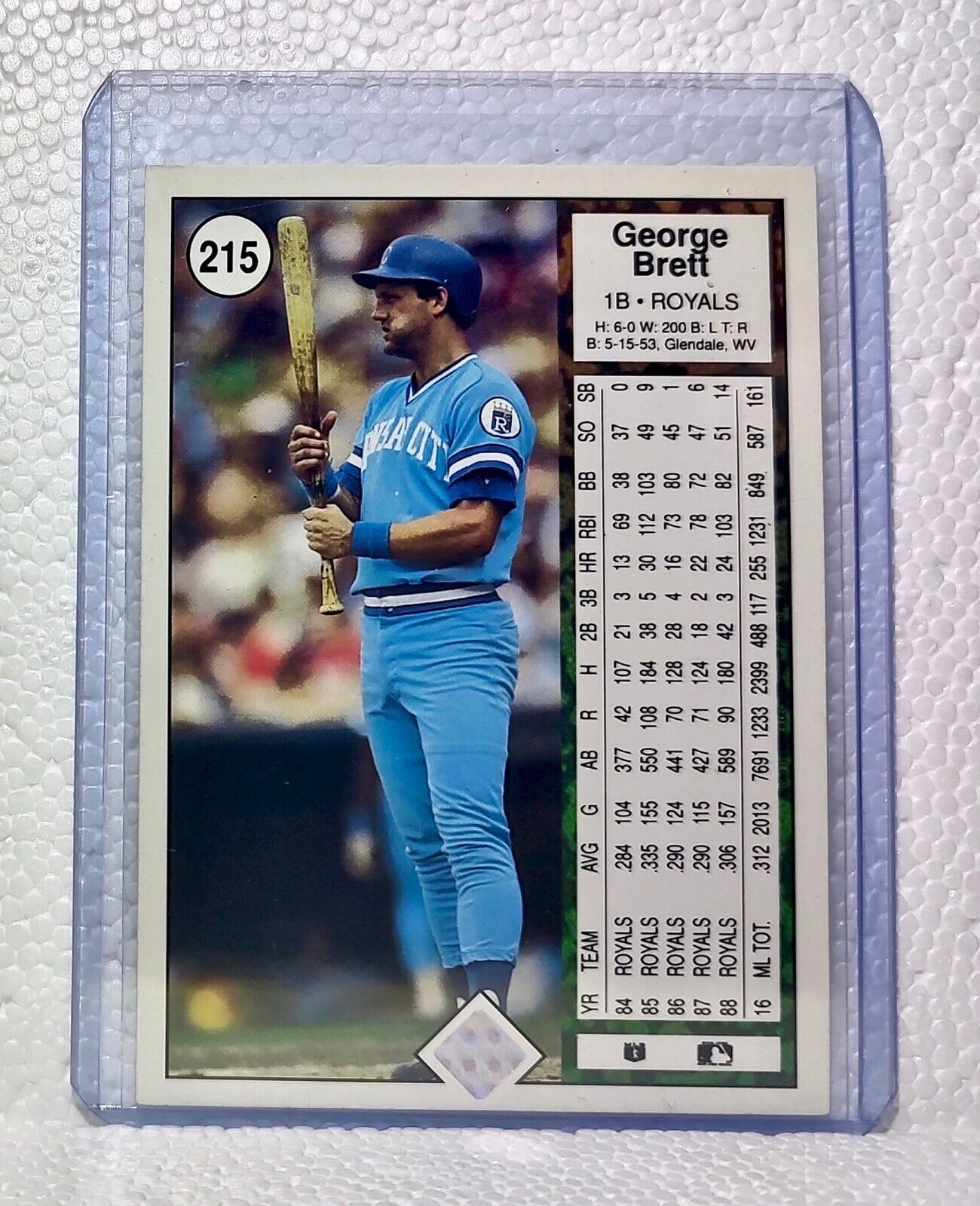 George Brett 1989 Upper Deck MLB #215 Baseball Card Kansas City Royals