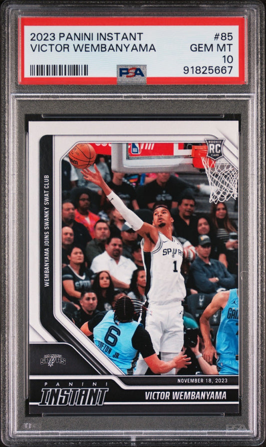 Victor Wembanyama 2023-24 Panini #85 NBA Rookie Card Spurs 1 of 6841 PSA 10 Gem