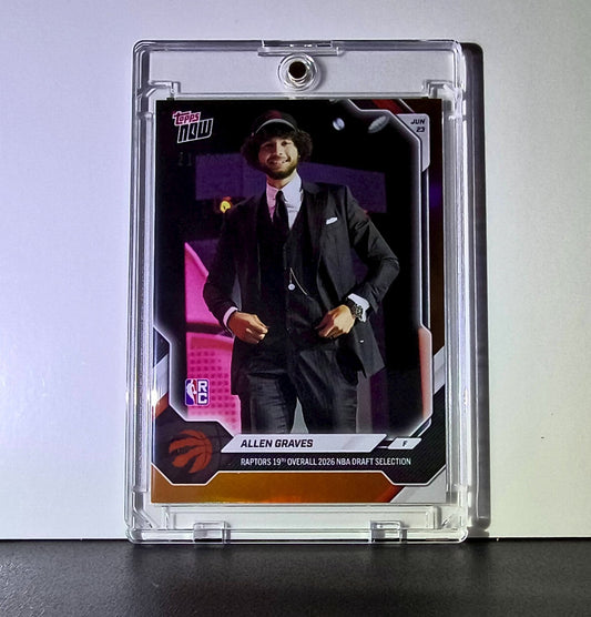 Allen Graves Rookie 2026-27 Topps NBA Draft #AGRA Orange Foil 21/25 Card Raptors