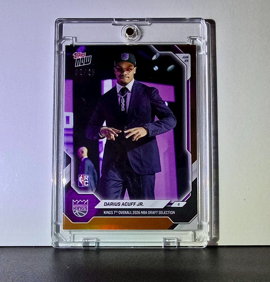 Darius Acuff Jr. Rookie 2026-27 Topps NBA Draft Night Orange Foil 02/25 Kings