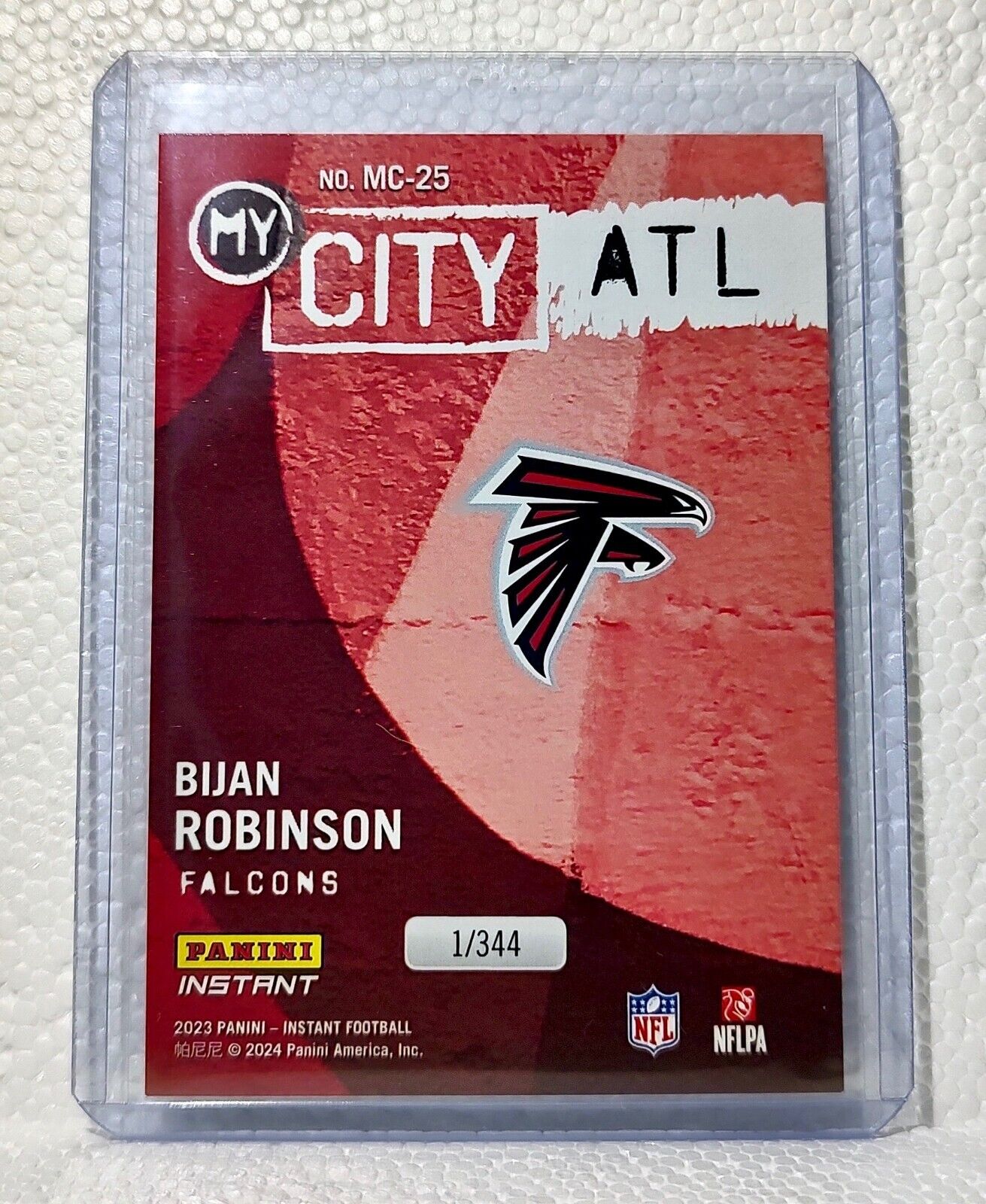 Bijan Robinson 2023 Panini NFL #25 My City Football Card Falcons 1/344