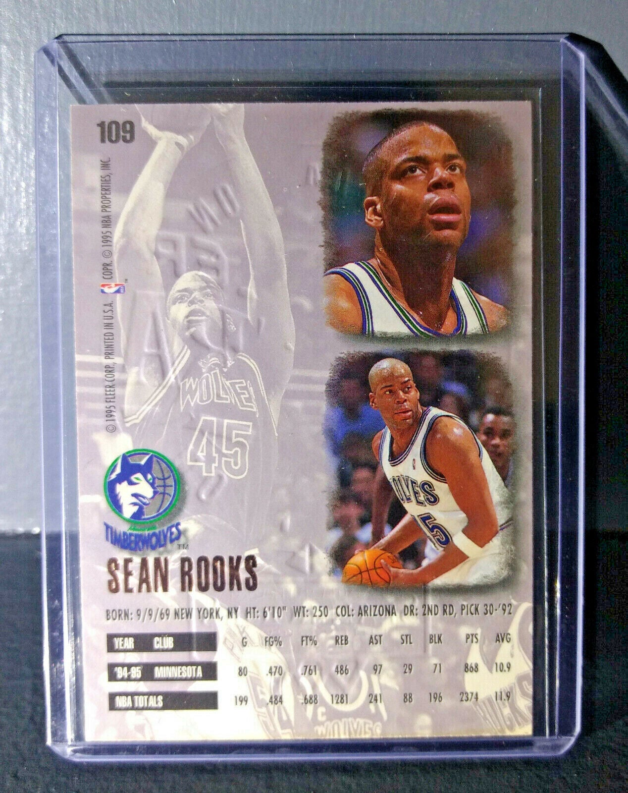 1995-96 Sean Rooks Fleer Ultra Gold Medallion #109 Basketball Card