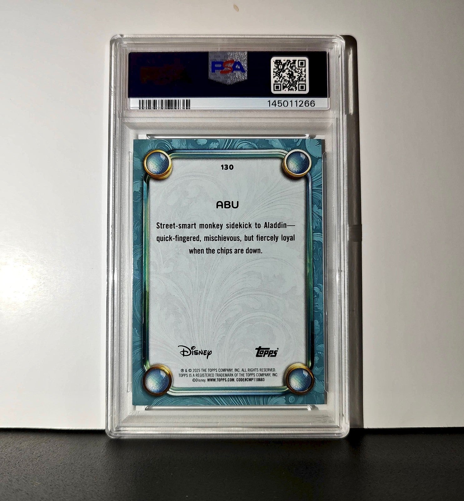 Abu 2025 Topps Disney Wonder #130 Diamond Card Aladdin PSA 9