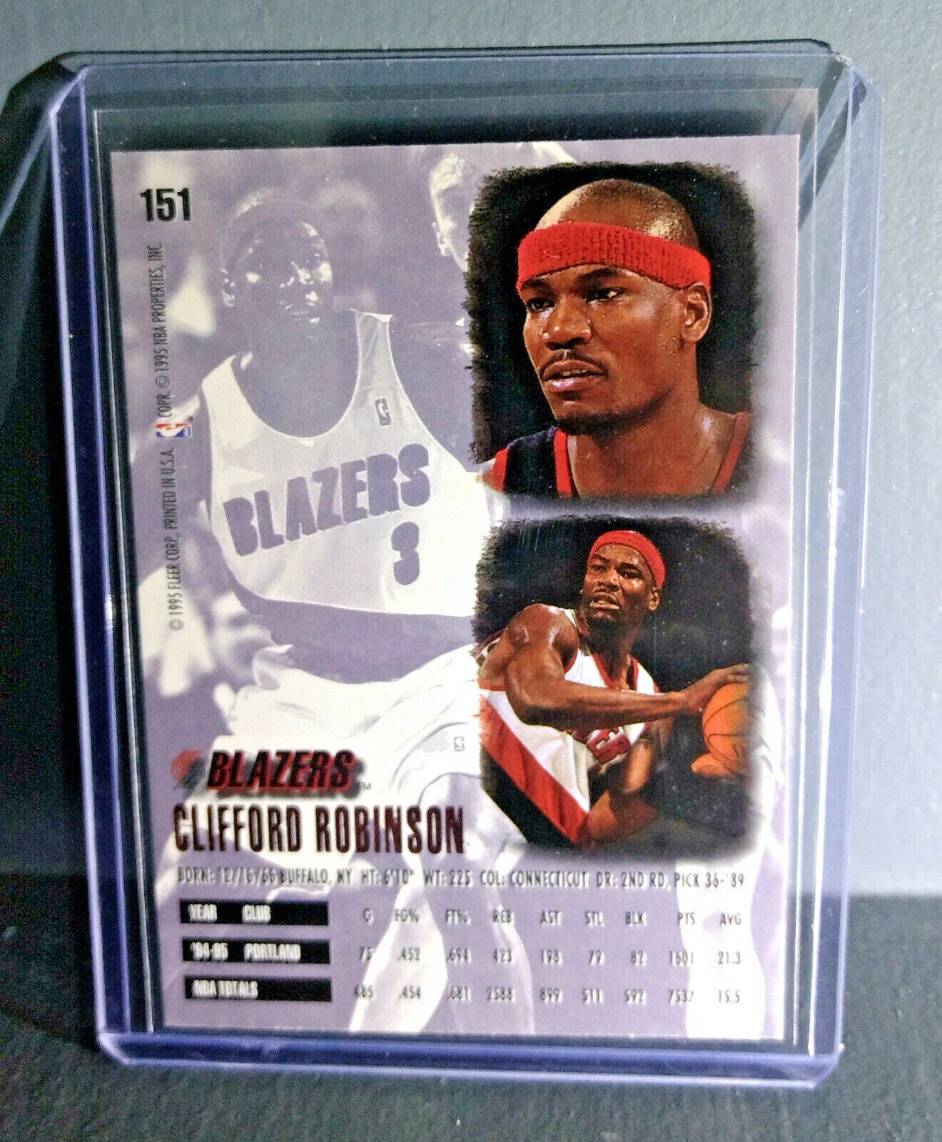 1995-96 Clifford Robinson Fleer Ultra #151 Basketball Card