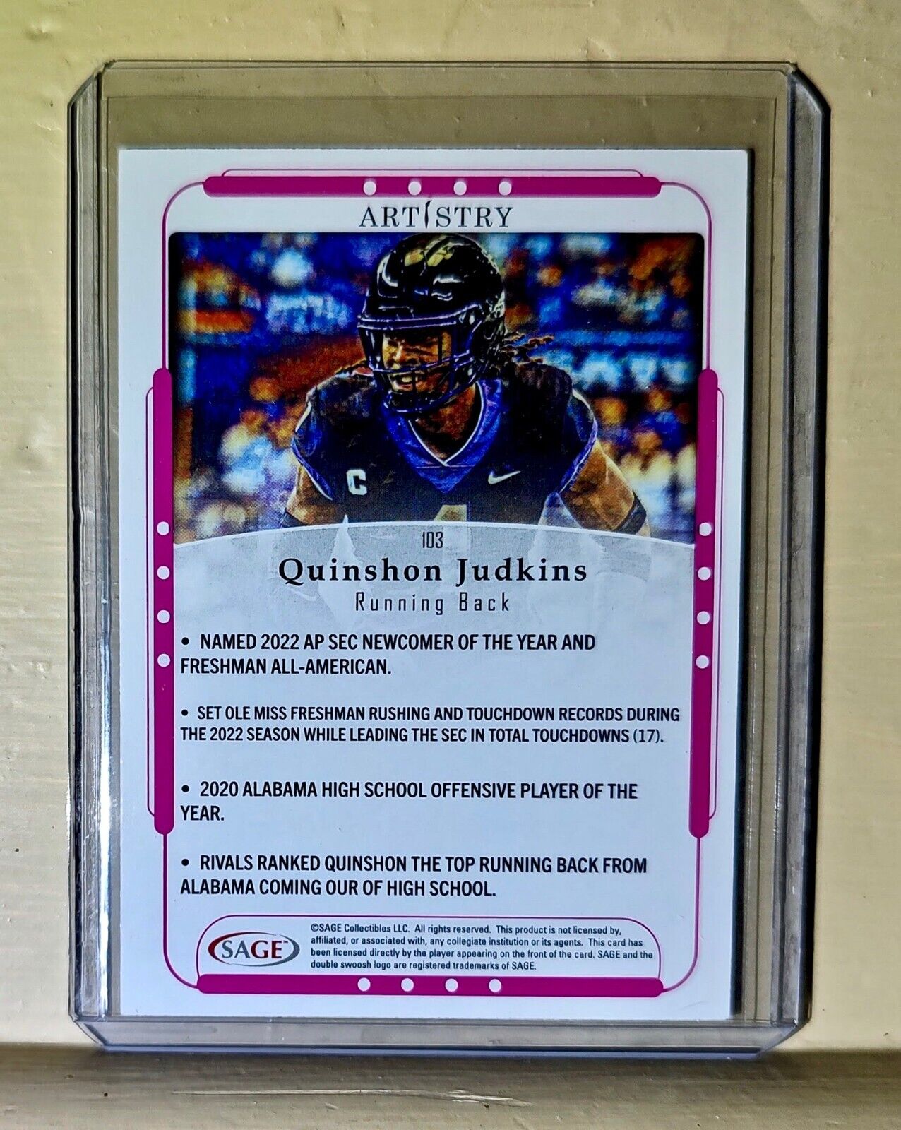 Quinshon Judkins 2023 SAGE Artistry Football #103 Card