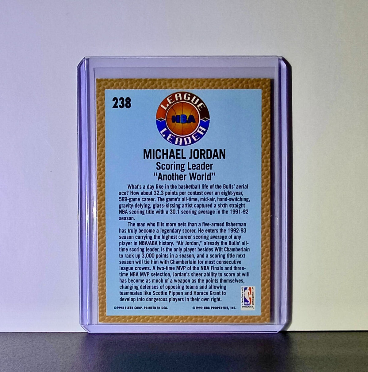 Michael Jordan 1992-93 Fleer League Leader #238 Basketball Card Chicago Bulls
