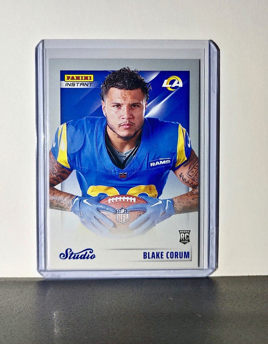 Blake Corum 2024 Panini NFL Studio Rookies #3 Card Los Angeles Rams 1/1672