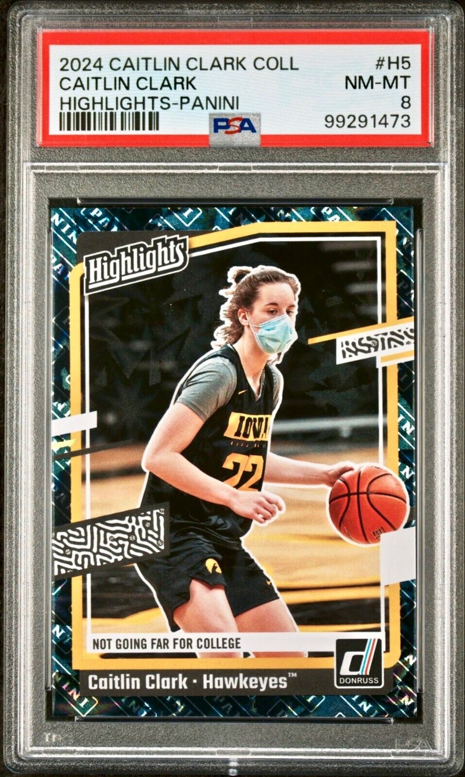 Caitlin Clark 2024 Panini Donruss Highlights #H5 Basketball Card PSA 8 NM-MT