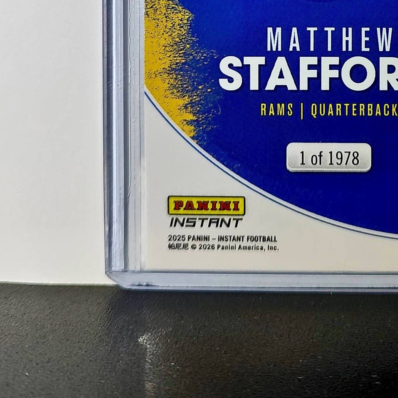 Matthew Stafford 2025 Panini NFL MVP Football Card Las Angeles Rams 1 of 1978