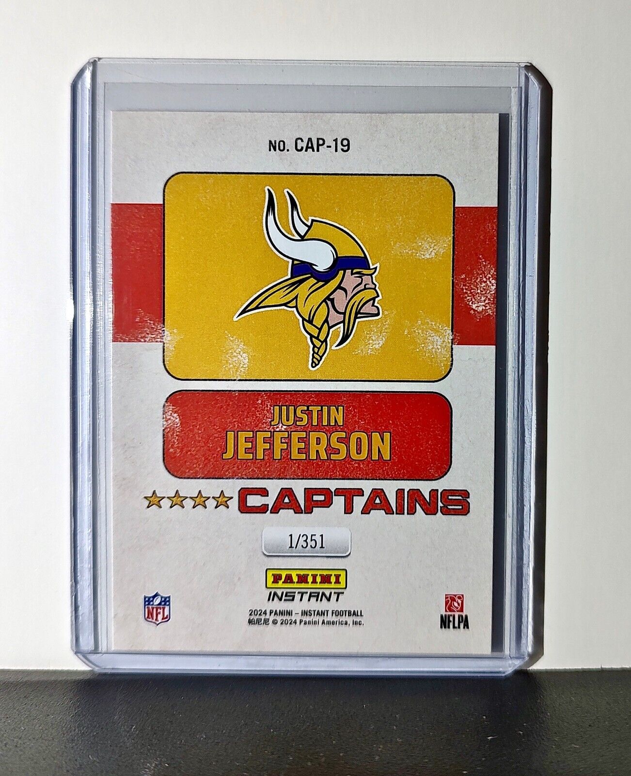 Justin Jefferson 2024 Panini Captains NFL #19 Card Minnesota Vikings 1/351