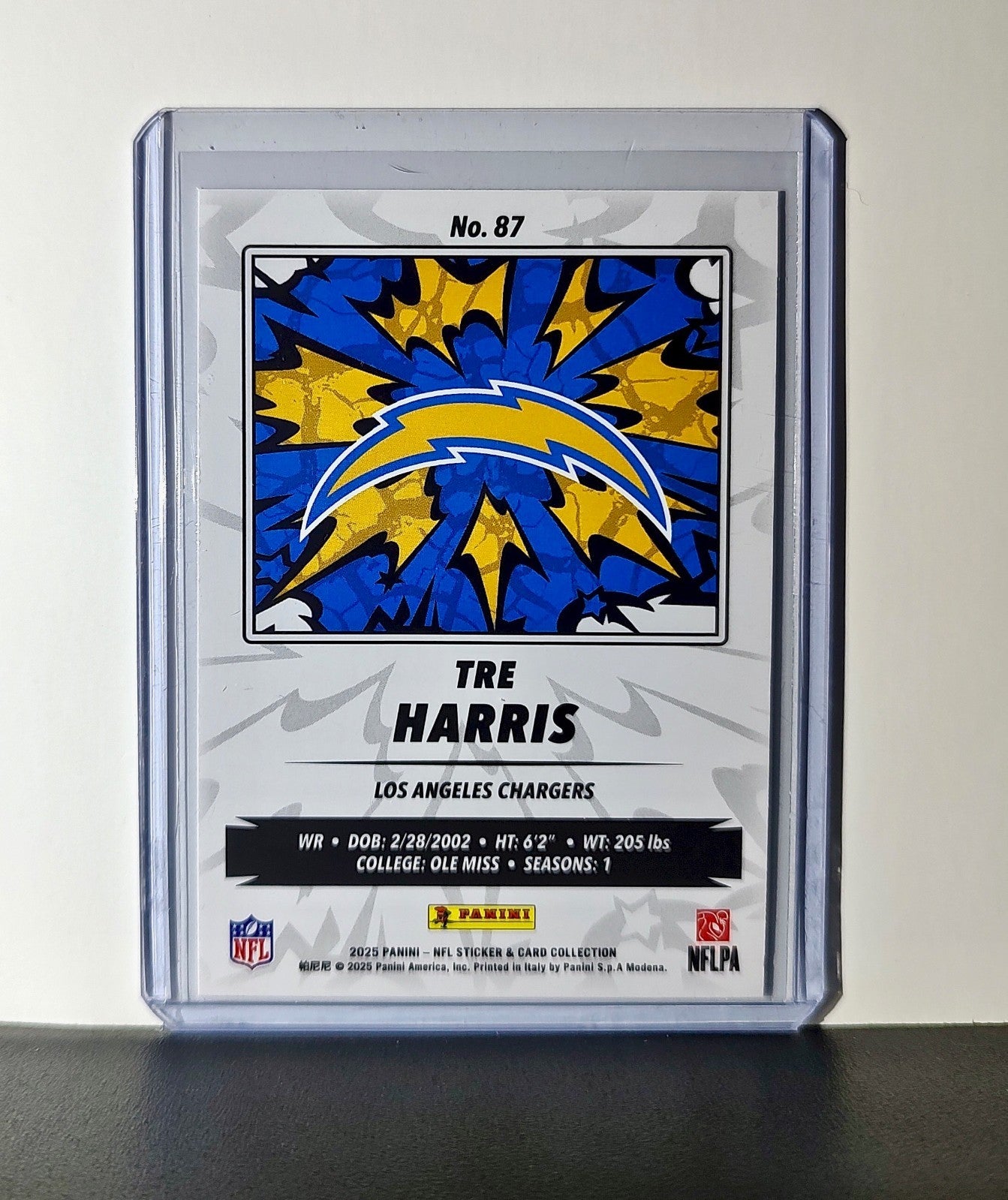 Tre Harris Rookie 2025 Panini NFL #87 Sticker Card Los Angeles Chargers