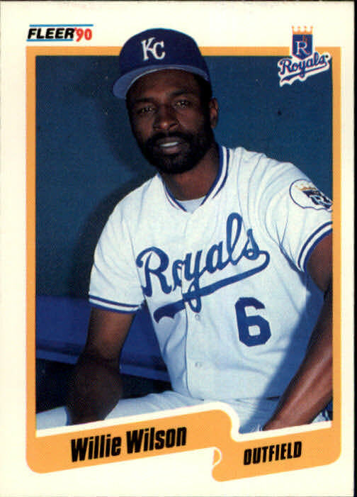 1990 Willie Wilson Fleer Baseball Card #123