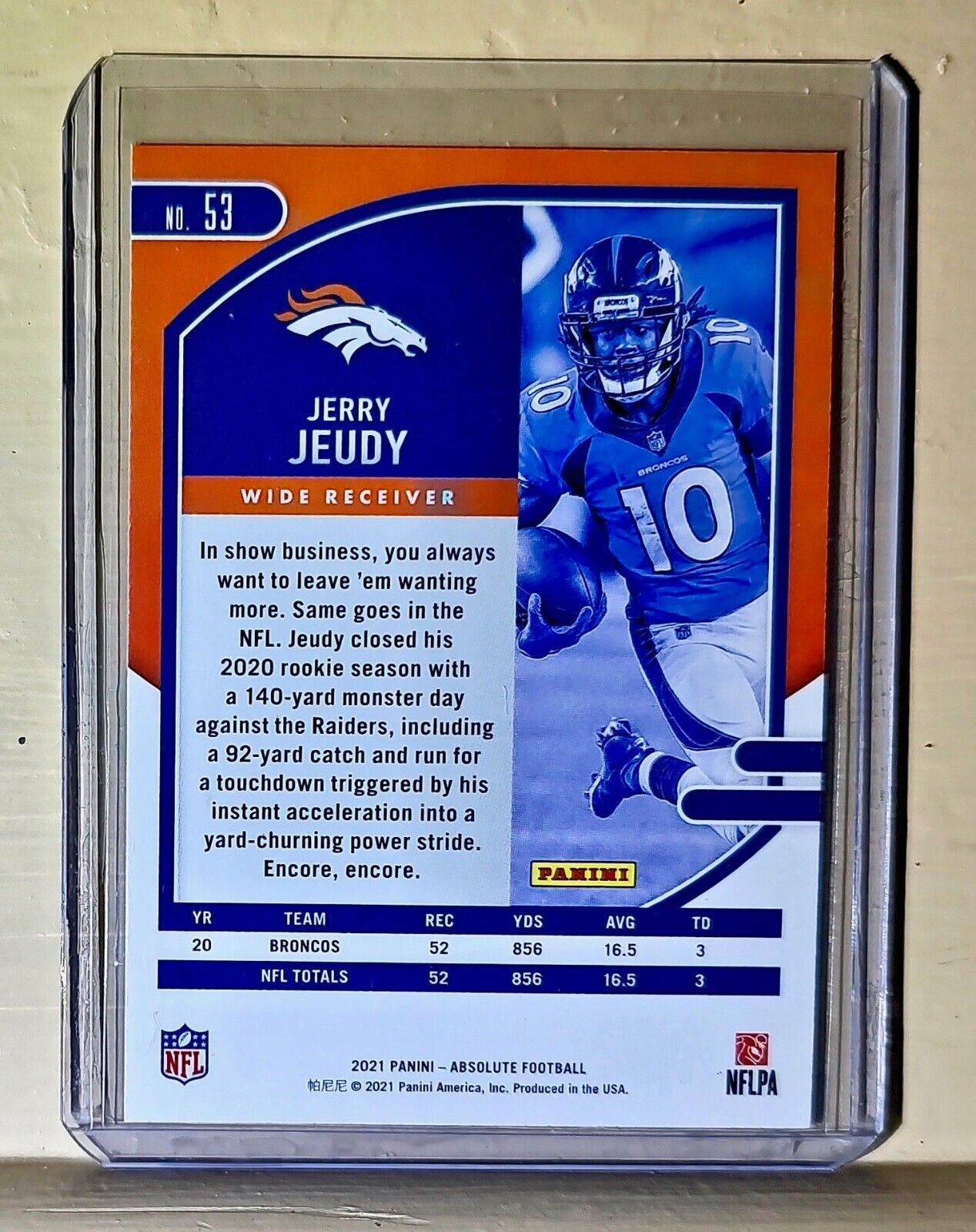 Jerry Jeudy 2021 Panini NFL Absolute Football #53 Card Denver Broncos