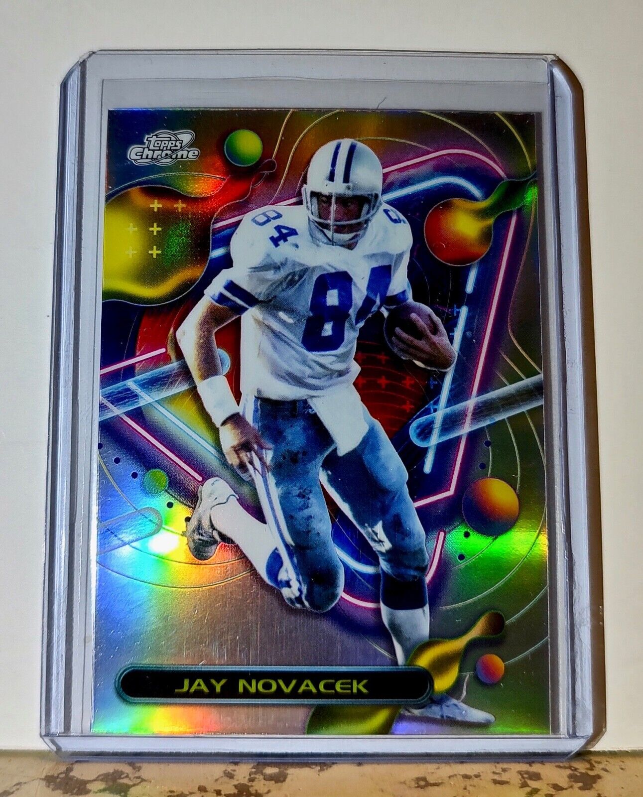 Jay Novacek 2023 Topps Chrome Cosmic Refractor NFL #255 Football Card Cowboys