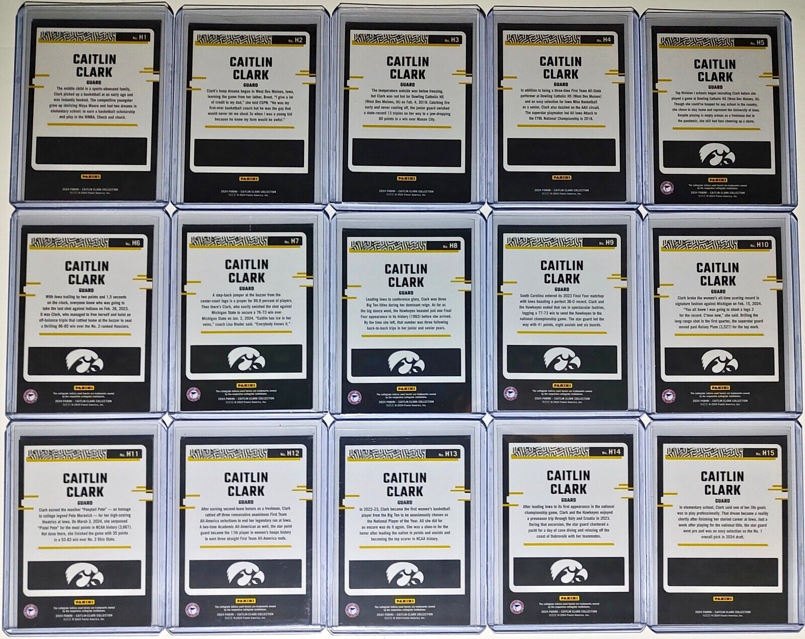 Caitlin Clark Highlights Complete Set Collection 2024 Panini Card Iowa Hawkeyes