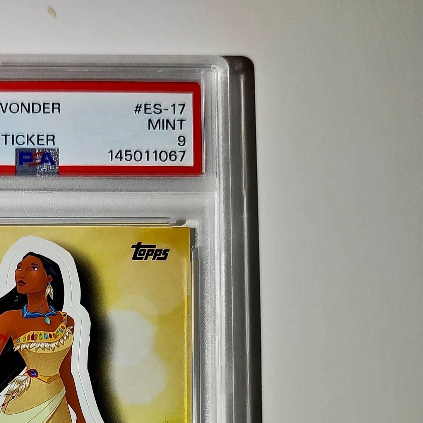 Pocahontas 2025 Topps Disney #ES-17 Enchanted Sticker Card Pocahontas PSA 9