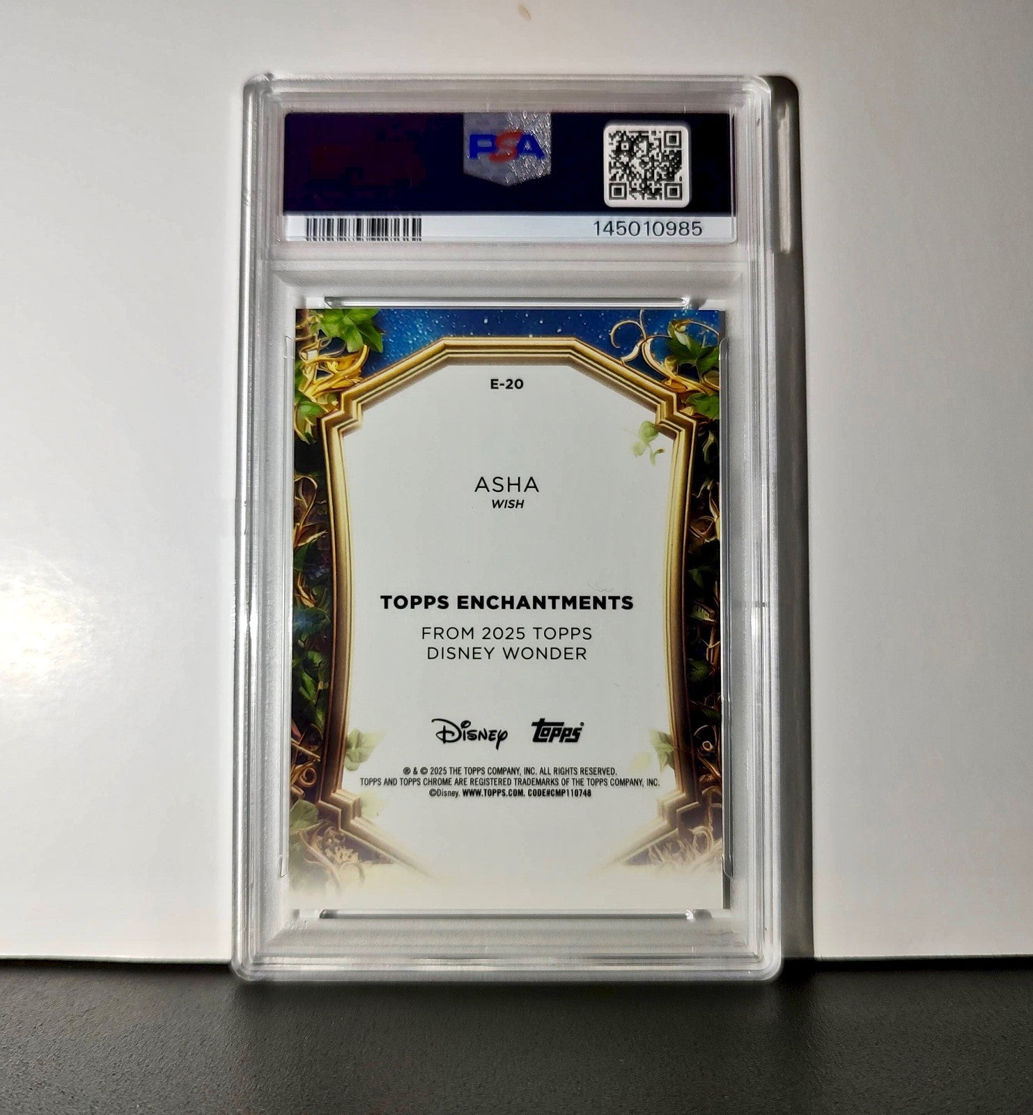 Asha 2025 Topps Enchantments Disney Wonder #E-20 Card Wish PSA 8