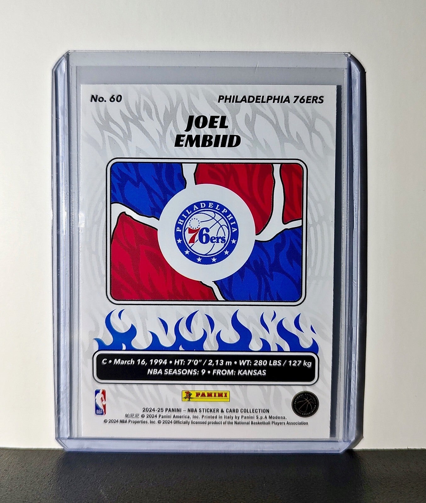 Joel Embiid 2024-25 Panini NBA #60 Sticker Card Philadelphia 76ers