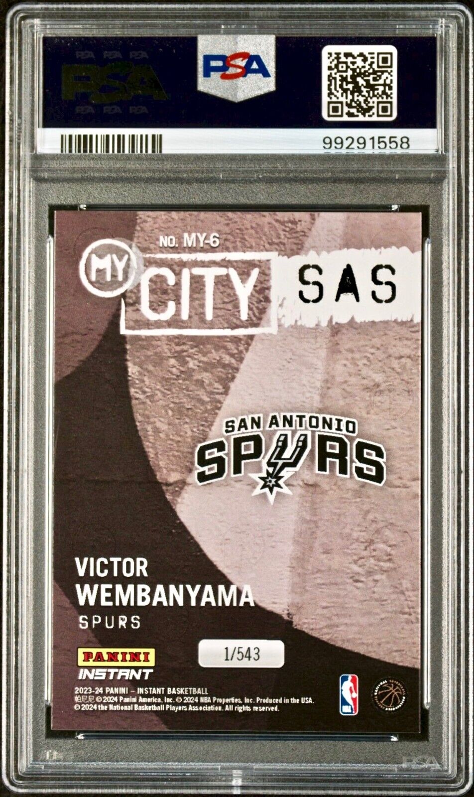 Victor Wembanyama 2023 Panini MyCity Rookie NBA #MY-6 Card PSA 9 Mint