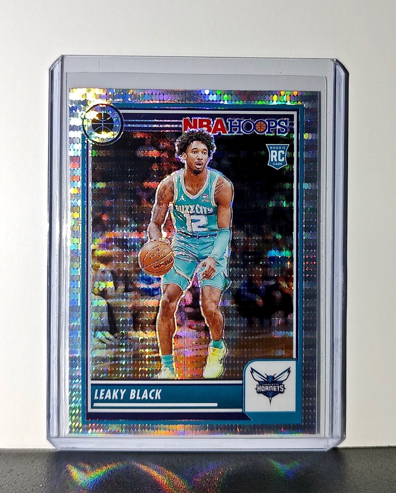 Leaky Black 2023-24 Panini Premium NBA Hoops #248 Rookie Pulsar Prizm Hornets