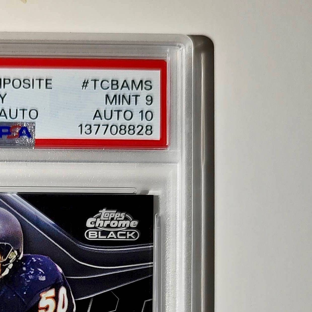 Mike Singletary 2023 Topps Chrome Black #TCAB-MS PSA 9 Auto 10