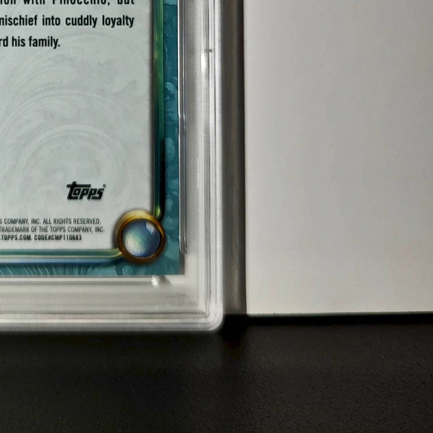 Figaro 2025 Topps Disney Wonder #109 Diamond Card Pinocchio PSA 8