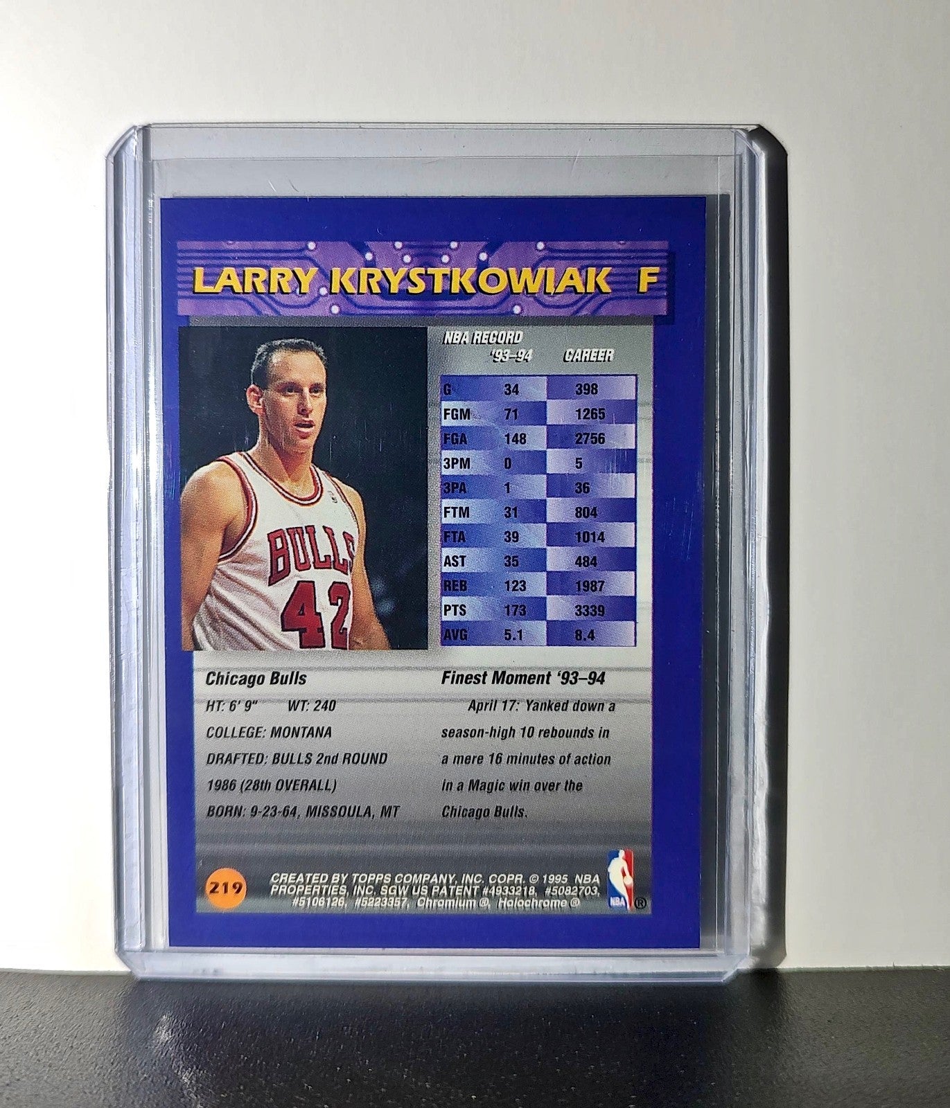 Larry Krystkowiak 1994-95 Topps Finest #219 Basketball Card