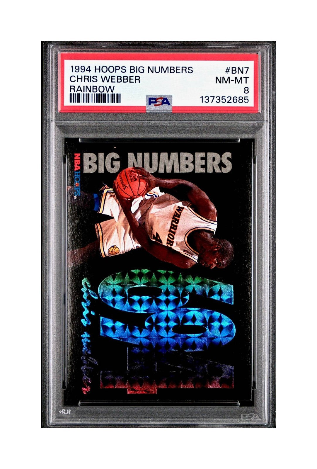 Chris Webber 1994 NBA Hoops Big Numbers #BN7 Rainbow PSA 8 NM-MT