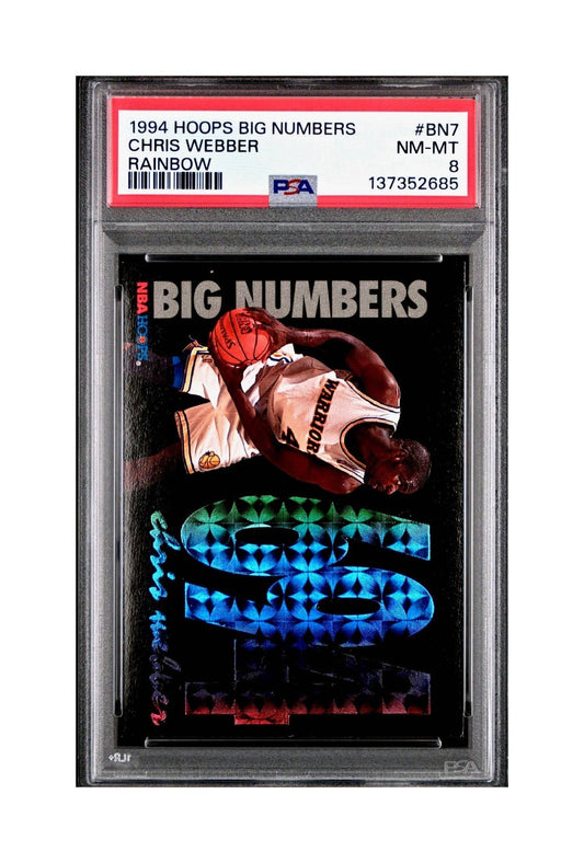 Chris Webber 1994 NBA Hoops Big Numbers #BN7 Rainbow PSA 8 NM-MT