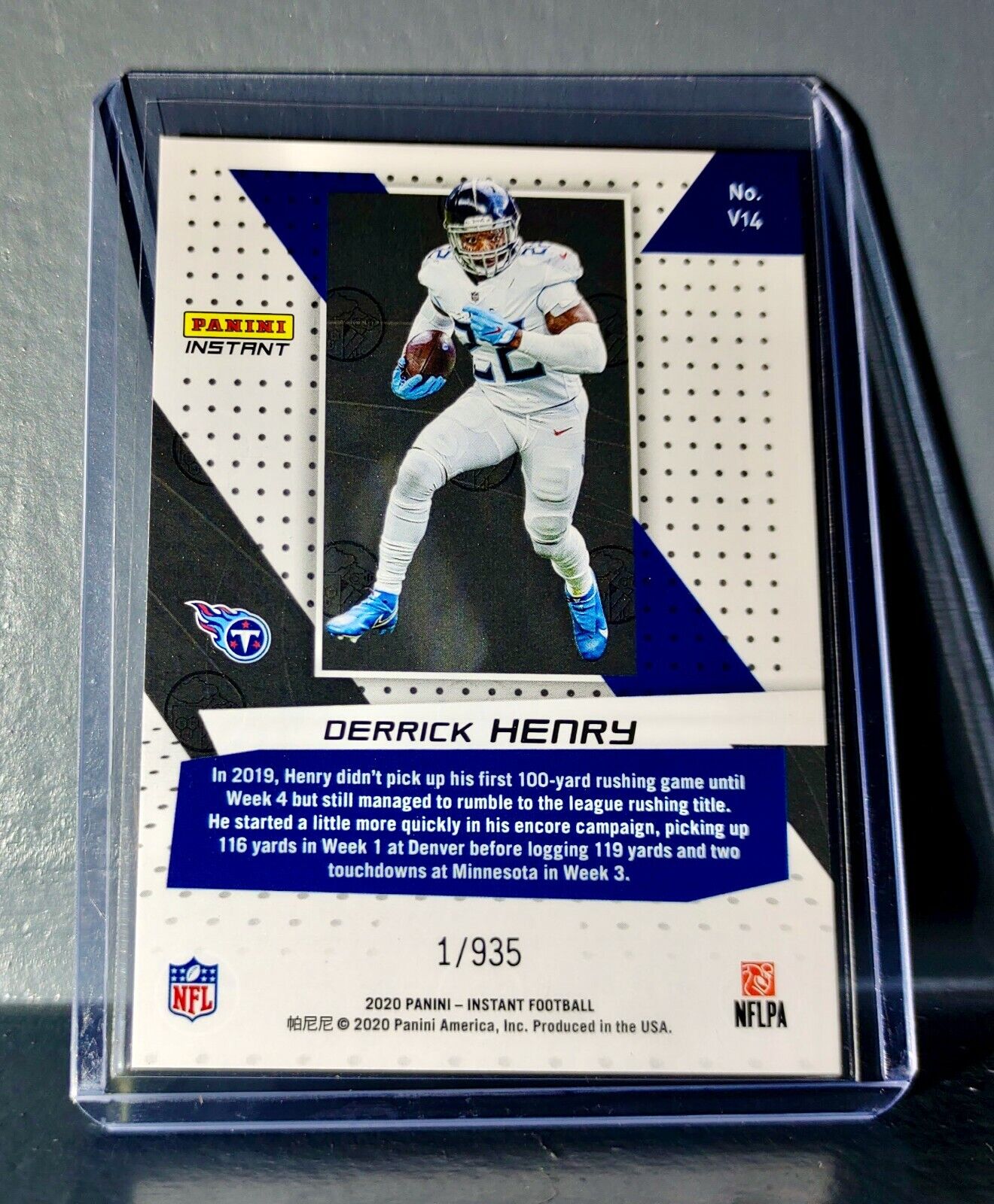 Derrick Henry 2020 Panini NFL Instant Vortex #14 Football Card 1/935