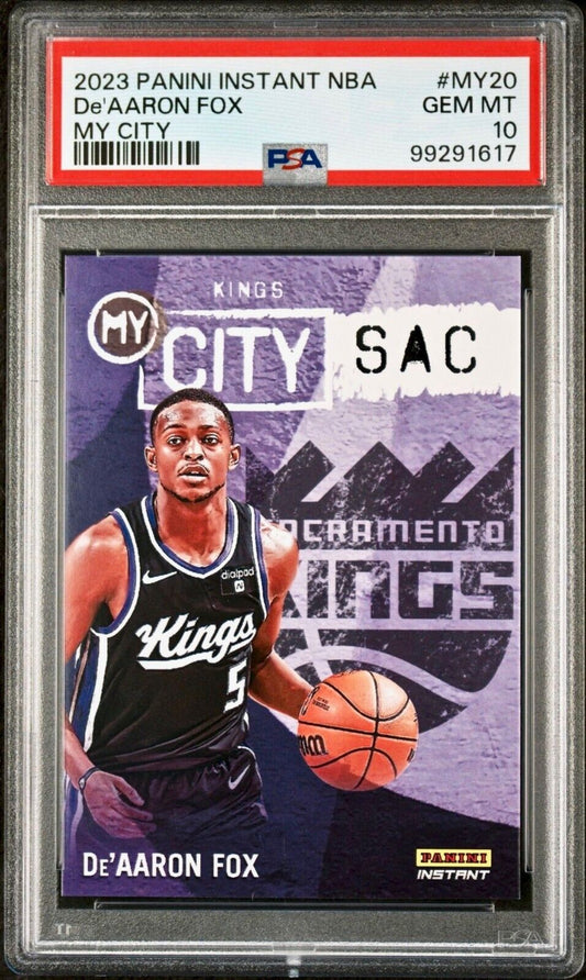 De'Aaron Fox 2023 Panini MyCity NBA #MY-20 Basketball Card PSA 10 Gem Mint