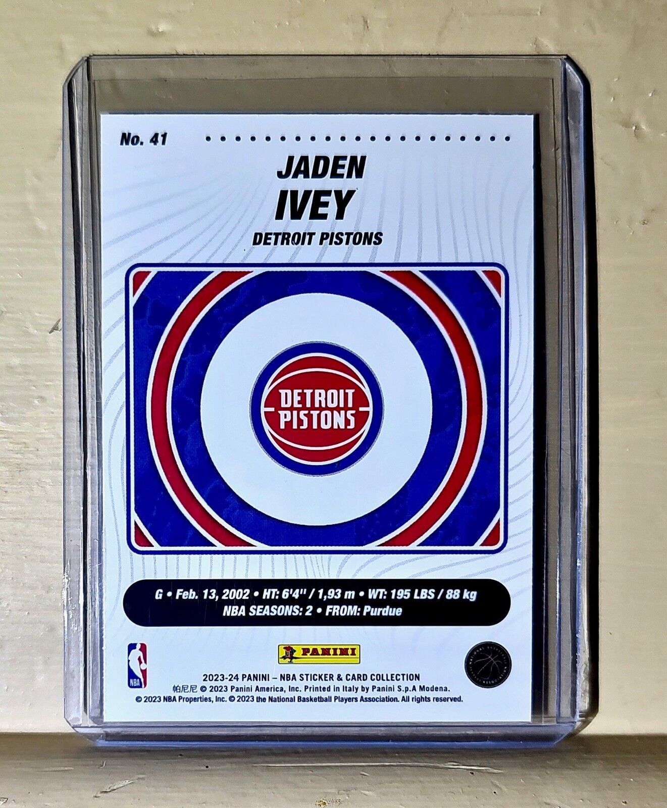 Jaden Ivey 2023-24 Panini NBA Basketball #41 Card Detroit Pistons