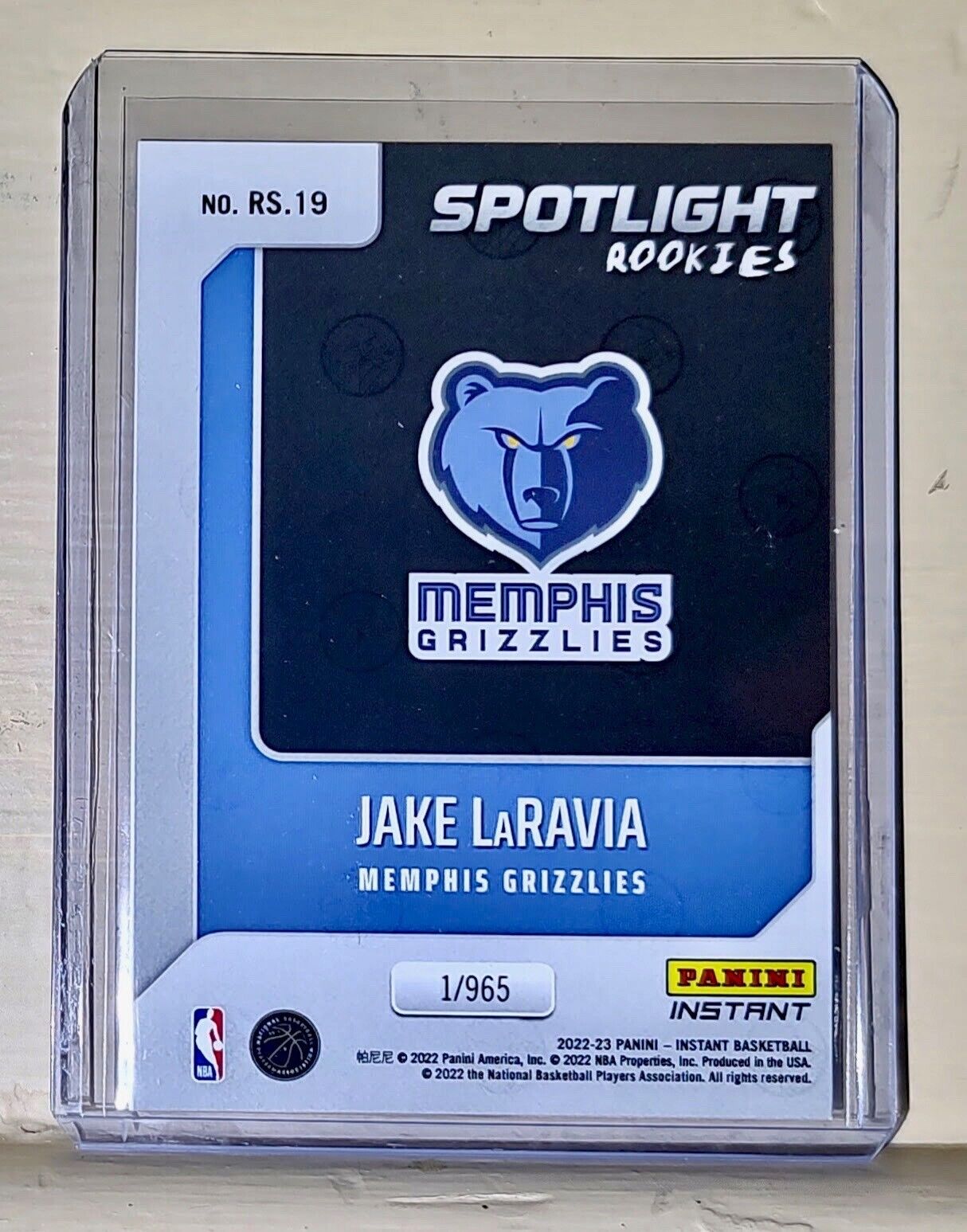 Jake LaRavia 2022-23 Panini NBA #19 Spotlight Rookies Card 1/965